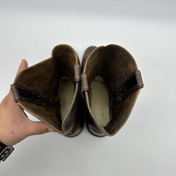 Justin Boots Mens Size 9.5 B Brown Leather Pull On Classic Roper Cowboy USA - Picture 8 of 16